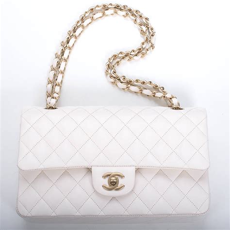 coco chanel white bag